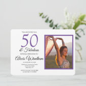 50 und fabelhafte Einladung zum Geburtstag mit Fot (Stehend Vorderseite)