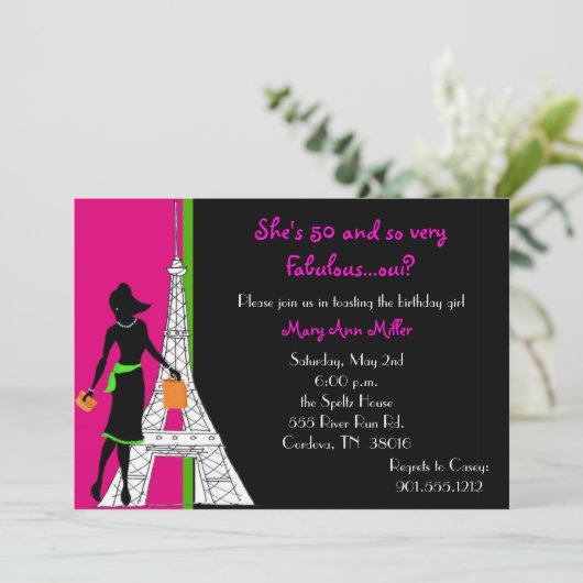 50 und fabelhafte Einladungen zum Geburtstag (Stehend Vorderseite)