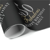50 und fabelhafte Elegant Black 50. Geburtstag Geschenkpapier (Rolleneckpunkt)