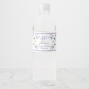 50 und fabelhafte Elegant Floral Wasserfarbe Wasserflaschenetikett