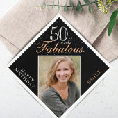 50 und fabelhafte Elegant Foto Black 50. Geburtsta Serviette