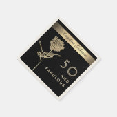 50 und fabelhafte Elegant Glam Black and Gold Blum Serviette (Ecke)