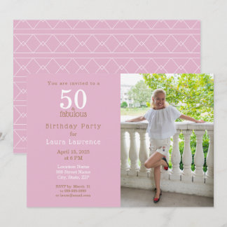 50 und fabelhafte Elegant Lila 50. Geburtstagspart Einladung