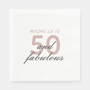 50 und fabelhafte Elegant Pink 50. Geburtstagspart Serviette