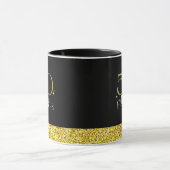 50 und fabelhafte Elegant Script Black Gold Glitze Tasse (Zentrum)