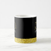 50 und fabelhafte Elegant Script Black Gold Glitze Tasse (Mittel)