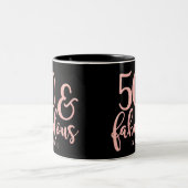 50 und fabelhafte elegante Rose Gold und Schwarz C Zweifarbige Tasse (Mittel)