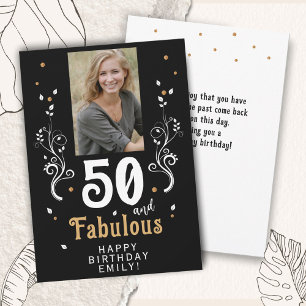 50 und fabelhafte Foliage 50. Geburtstags-Foto Karte