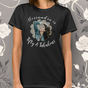 50 und fabelhafte Foto-Monogramm-Kalligraphie T-Shirt