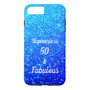50 und fabelhafte Geburtstag Deep Blue Ombre Glitt Case-Mate iPhone Hülle