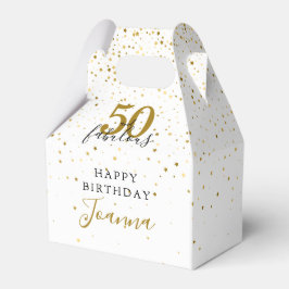 50 und fabelhafte Geburtstag Elegant Gold und Schw Geschenkschachtel