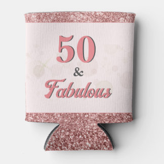 50 und fabelhafte Geburtstag Elegante Rose Rosa Gl Dosenkühler