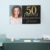 50 und fabelhafte Geburtstag Elegantes Gold Black Banner (Messeveranstaltung)
