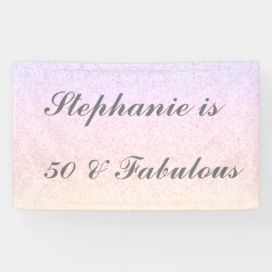50 und fabelhafte Geburtstag Pink Gray Lila Ombre Banner