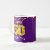 50 und fabelhafte Geburtstage lila Goldfolien-Punk Kaffeetasse (Vorderseite Links)