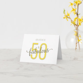 50 und fabelhafte Geburtstags-Gold-Typografie-Kart Karte