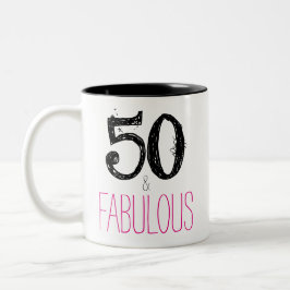 50 und fabelhafte Geburtstags-Tasse Zweifarbige Tasse