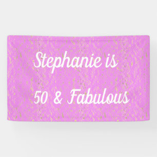 50 und fabelhafte Geburtstags-Violett Pink White G Banner