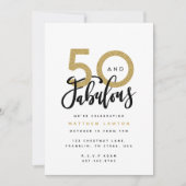 50 und fabelhafte Geburtstagsfeier Einladung (Vorderseite)