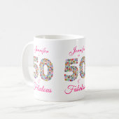 50 und fabelhafte Geburtstagsfeier Tasse (Vorderseite Links)
