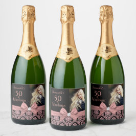 50 und fabelhafte Geburtstagsflasche Schaumweinetikett