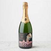 50 und fabelhafte Geburtstagsflasche Schaumweinetikett (Vorderseite)