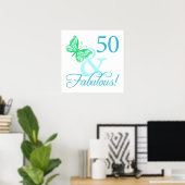50 und fabelhafte Geburtstagsgeschenke (Aqua) Poster (Heimbüro)