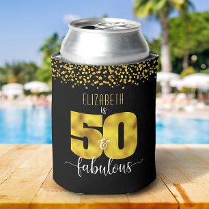 50 und fabelhafte Geburtstagsgläser Goldfolie Pun Dosenkühler