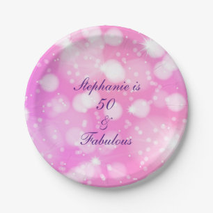 50 und fabelhafte Geburtstagskleidung Pink Rose Li Pappteller