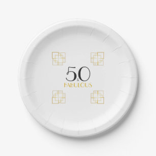 50 und fabelhafte Geburtstagsparty Art Deco Pappteller