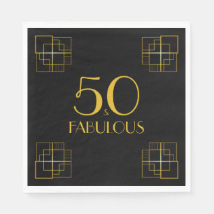 50 und fabelhafte Geburtstagsparty Art Déco Stil Serviette