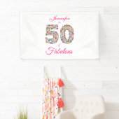 50 und fabelhafte Geburtstagsparty Banner (Insitu)