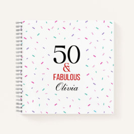 50 und fabelhafte Geburtstagsparty Colorful Confet Notizblock