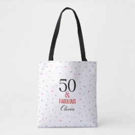 50 und fabelhafte Geburtstagsparty Colorful Confet Tasche