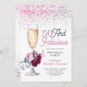 50 und fabelhafte Geburtstagsparty Einladung (Vorne/Hinten)