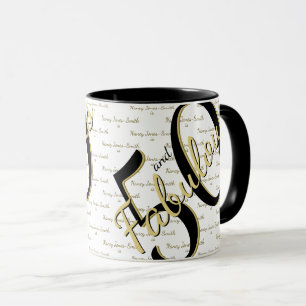50 und fabelhafte Geburtstagsparty Elegant Gold/Sc Tasse