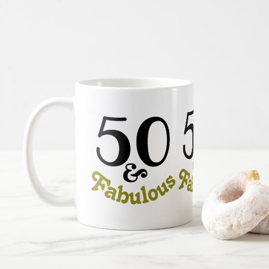 50 und fabelhafte Geburtstagsparty Kaffeetasse (Mit Donut)