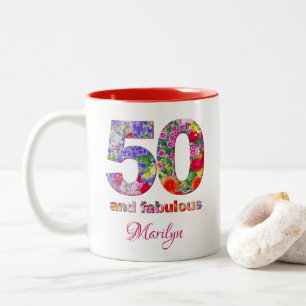 50 und fabelhafte Geburtstagsparty moderne Kaffee- Zweifarbige Tasse