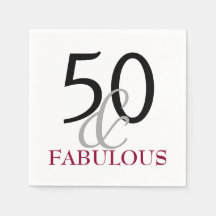 50 und fabelhafte Geburtstagsparty Paper Napkins