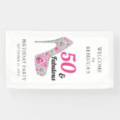 50 und fabelhafte Geburtstagsparty Personalisiert Banner (Horizontal)