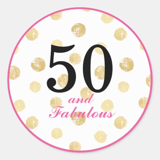 50. und fabelhafte Geburtstagsparty Runder Aufkleber (Vorderseite)
