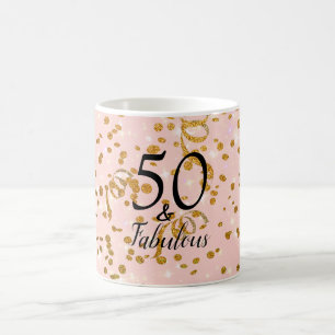 50 und fabelhafte Geburtstagspink mit Gott Confett Kaffeetasse