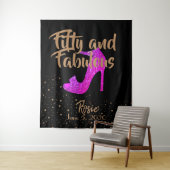 50 und fabelhafte Girly Glitzer Hot Pink Gold Text Wandteppich (Beispiel)