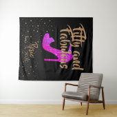 50 und fabelhafte Girly Glitzer Hot Pink Gold Text Wandteppich (Beispiel (Horizontal))