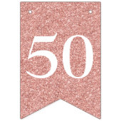 50 und fabelhafte Glitterie Rose Gold White Geburt Wimpelkette (Erste Fahne)