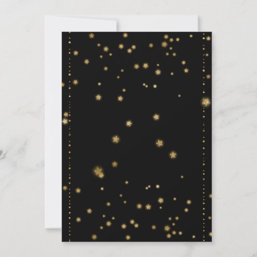 50 und fabelhafte Glitzer Gold Black Birthday Part Einladung (Rückseite)