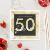 50 und fabelhafte Gold Black Birthday Serviette (Beispiel)