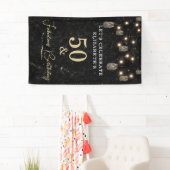50 und fabelhafte Gold Black Marble Mason Jar Ligh Banner (Insitu)