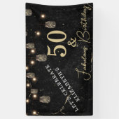 50 und fabelhafte Gold Black Marble Mason Jar Ligh Banner (Vertikal)