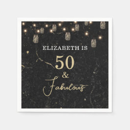 50 und fabelhafte Gold Black Marble Mason Jar Ligh Serviette